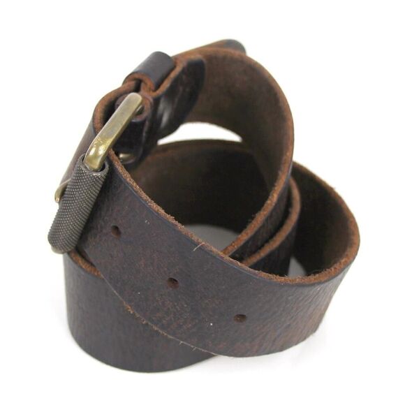 PEBBLED BROWN GENUINE LEATHER 1 3/8"Wd CASUAL DRESS MEN'S BELT Sz 32 (B71 - Picture 3 of 11